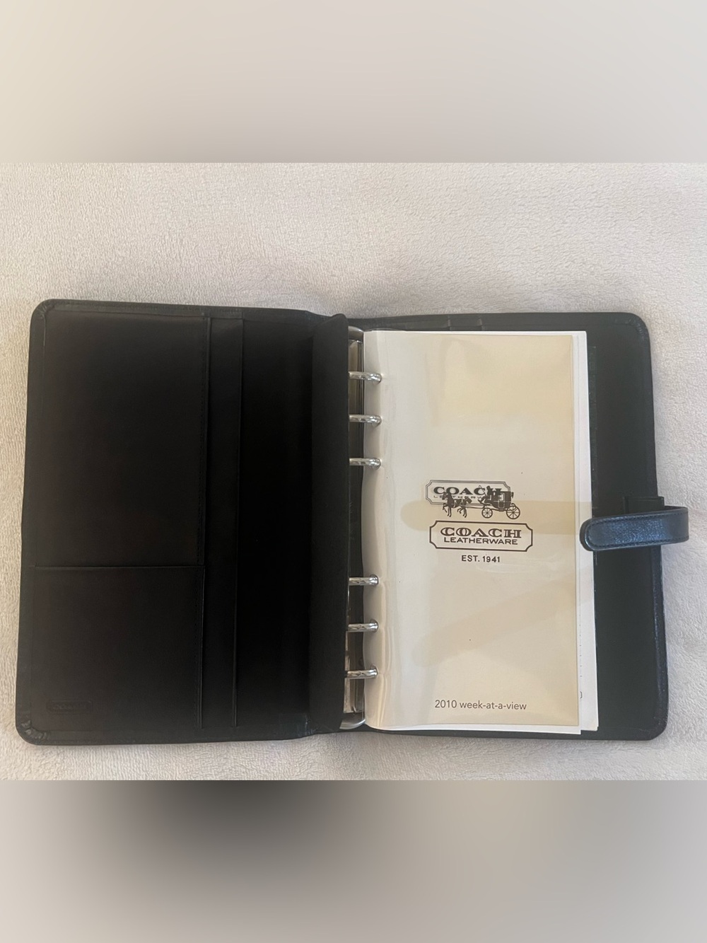 🩷 vintage Coach black leather agenda planner/organizer binder🩷